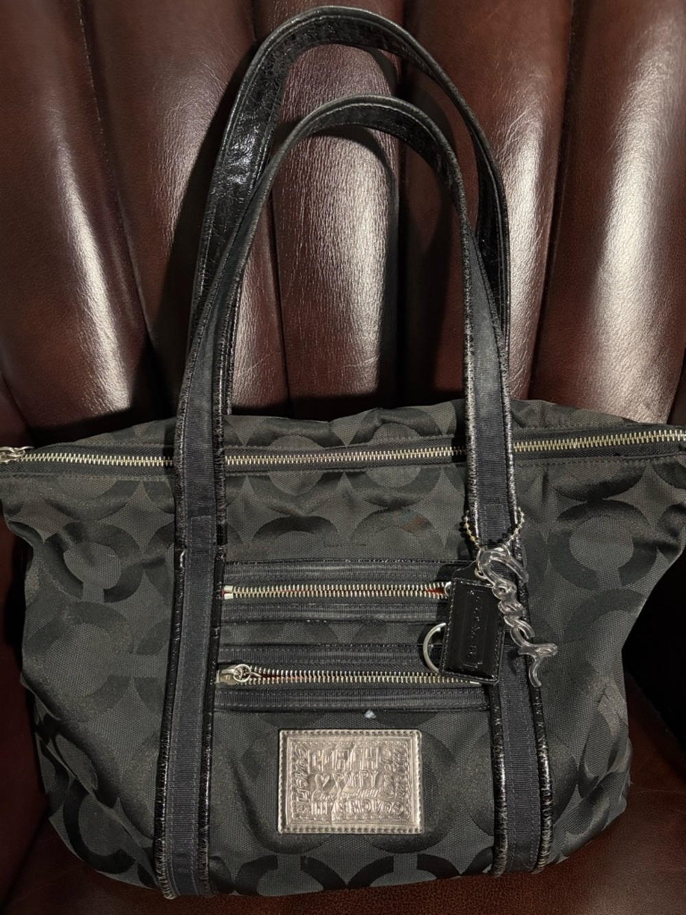 Coach Poppy Op Art Glam Tote Bag, style number 13826 EUC *The Interior!!* NICE!